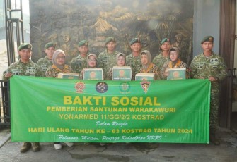 Bakti Sosial Yonarmed 11 Kostrad di desa Meijing, Kabupaten Magelang, Minggu (3/3)