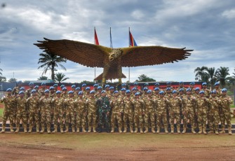Penyambutan Satgas Monusco Kongo XX-U Kontingen Garuda di Bumi Nusantara Camp Mavivi 