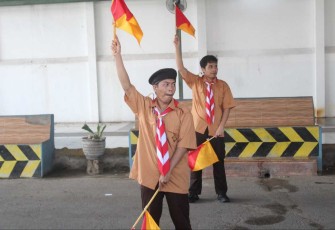 Napiter lapas kelas I Surabaya mengikuti pembinaan pramuka 