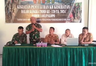 Penyuluhan KB masyarakat lokasi TMMD Kodim Palopo 