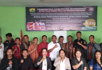 Satpol PP Manggarai Gandeng Bea Cukai Labuan Bajo Sosialisasi Peredaran Barang Kena Cukai Ilegal 