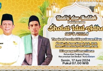 Gubernur Kepri Jadi Khatib Idul Adha 1445 Hijriah di Batam 