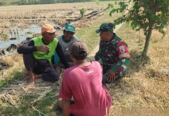 Babinsa Desa Kedungjati Lakukan Komsos dengan Kelompok Tani Persiapan Musim Tanam 