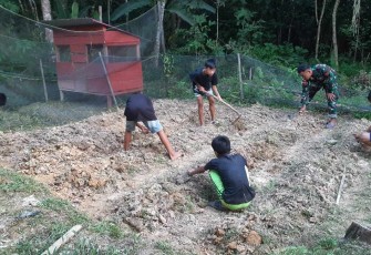 Berkebun bersama satgas Yonzipur 5/ABW