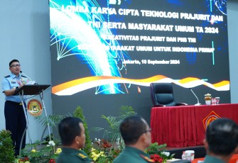 Kapusjianstralitbang TNI saat Buka Lomba Karya Cipta Teknologi Tahun 2024