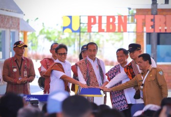 Presiden Joko Widodo saat peresmian 7 PLBN terpadu di NTT