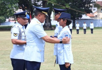 Dankodiklatau Marsdya TNI Dr Arif Mustofa saat pelantikan 