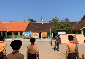 Kegiatan pramuka di wilayah desa binaan 