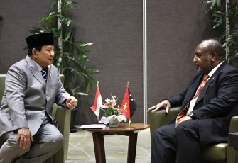 Menhan Prabowo saat Bertemu PM James Marape