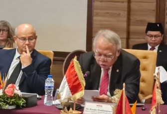 Menteri PUPR Basuki Hadimuljono saat Hadiri High Level Meeting Dalam Rangka 5th Mediterranean Water Forum di Tunisia, Senin (5/2/2024).