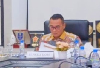 Pj. Wali Kota Andri saat Ikuti Rakor Bersama Mendagri