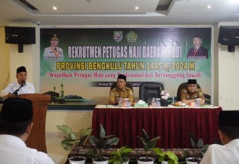Pemerintah Provinsi (Pemprov) Bengkulu bekerja sama dengan Kanwil Kemenag Provinsi Bengkulu, melaksanakan rekrutmen Petugas Haji Daerah (PHD) Provinsi Bengkulu sejak beberapa bulan lalu