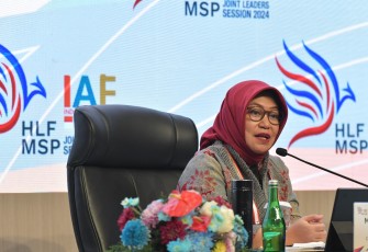 Deputi Bidang Sumber Daya dan Kelembagaan Kementerian Pariwisata dan Ekonomi Kreatif (Kemenparekraf), Martini Mohamad Paham dalam Konferensi Pers terkait High-Level Forum on Multi-Stakeholder Partnerships (HLF-MSP) dan Indonesia-Africa Forum (IAF) ke-2 Joint Leaders Session 2024 di Media Center, Nusa Dua, Bali, Selasa (3/9/2024). 