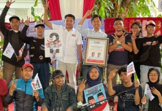 Relawan Perkumpulan Pemuda (Pemda) Pro Prabowo-Gibran saat deklarasi