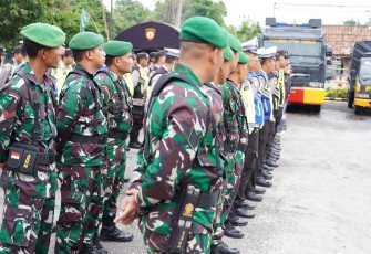 Apel Gabungan Pengamanan pleno Rekapitulasi Pilkada Tingkat Kabupaten Oku Timur