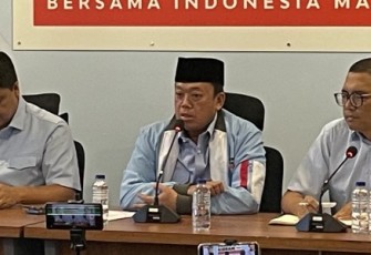 Sekretaris Tim Kampanye Nasional (TKN) Prabowo-Gibran, Nusron Wahid di Media Center TKN Prabowo-Gibran, Kebayoran, Jakarta Selatan, Kamis (11/1/24).