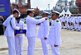 Delivery Ceremony dipimpin langsung oleh Kepala Staf TNI Angkatan Laut (Kasal) Laksamana TNI Dr. Muhammad Ali di galangan kapal PT. Citra Shipyard, Kepulauan Riau, Batam, pada Jumat (16/02).