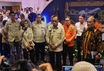 Menhub Budi Karya Sumadi saat meresmikan Posko Pusat Angkutan Lebaran Terpadu 2024 di Jakarta, Rabu (3/4)