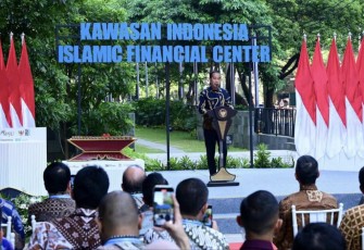 Presiden Joko Widodo saat meresmikan IIFC di Jakarta, Selasa (17/9)