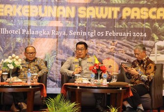 Kapolda Kalteng saat Diskusi Bersama GAPKI dan Forkopimda di Swiss Bell Hotel Danum, Jl. Tjilik Riwut Km.5,  Kota Palangka Raya, Senin (5/2/2024) siang. 