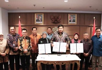 Menteri PKP Maruarar Sirait saat teken MoU di Jakarta, Kamis (22/5)