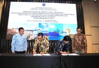 PT PELNI saat Tandatangani Perjanjian Kerja Sama Terpadu dengan Kemenhub