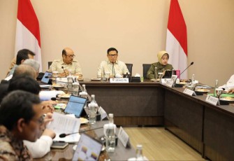 Suasana Rapat Koordinasi Tingkat Menteri Tindak Lanjut Inpres No. 4/2025 tentang DTSEN, di Jakarta, Kamis (27/02/2025).