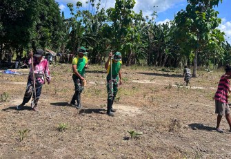 Gotong Royong Satgas dan Warga Alas Selatan Wujudkan Lahan Produktif