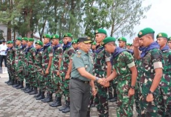 Dandim 0315/Tanjungpinang Sambut Kedatangan 470 Personel Yon TP 849/BS di Kabupaten Bintan