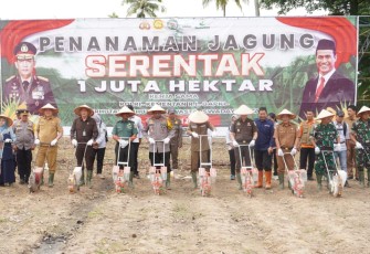 Polres Oku Timur Ikuti Zoom Meeting Penanaman Jagung Serentak I Juta Hektar 