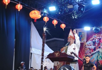 Bupati Batu Bara H. Baharuddin Siagian, SH., M.Si. saat menghadiri acara Pekan Seni Budaya Daerah (PSBD) Indrapura Etnis Batak Toba