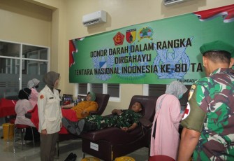 Donor darah prajurit Kodim 0807 Tulungagung 