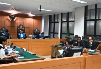 Sandy Kusuma saat memberikan kesaksian dalam perkara APKOMINDO di PTUN Jakarta 