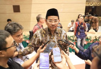 Dirjen Bimas Islam Abu Rokhmad saat memberikan keterangan pers di Jakarta, Rabu (31/12)
