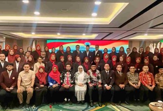 Foto bersama usai pelantikan pengurus Dewan Pimpinan Daerah (DPD) Persatuan Perawat Nasional Indonesia (PPNI) Kota Tanjungpinang periode 2025-2030.