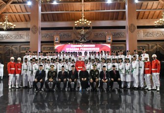 Dandim Ponorogo saat Hadiri Upacara Pengukuhan Paskibraka Kabupaten Ponorogo 