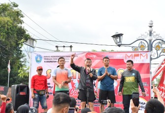 Uji Coba CFD, start dari Pendopo Kabupaten Ponorogo menuju Jl. HOS Cokroaminoto dan finish di depan gedung SMPN 1 Ponorogo.