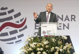 Direktur Utama PGN Arief S. Handoko dalam Seminar Emiten 2025 yang diselenggarakan oleh Kustodian Sentral Efek Indonesia (KSEI) di Jakarta (8/7).