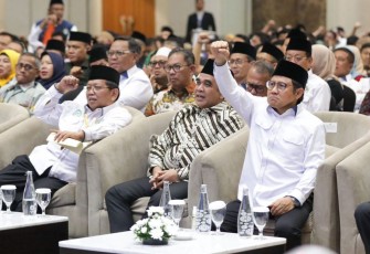 Ketum PKB Abdul Muhaimin Iskandar saat menghadiri Munas IKA PMII ke-VII di Jakarta, Jum'at (21/2)