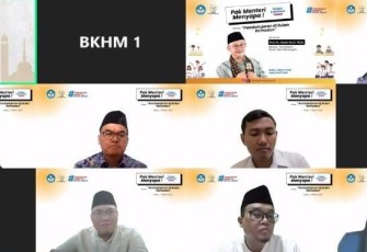Mendikdasmen Abdul Mu'ti menyapa melalui daring