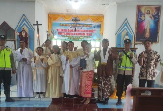 Personel Polsek Belitang III Laksanakan Giat PAM Paskah 2025