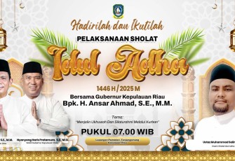 Gubernur Ansar Akan Jadi Khotib Salat Idul Adha 1446 H Tingkat Provinsi Kepri di Lapangan Pamedan A Yani Tanjungpinang