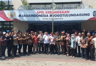 Bupati dan Dandim Tulungagung Kompak Serukan Jaga Kondusifitas Lewat Apel Kebangsaan Jaga Indonesia Jogo Tulungagung