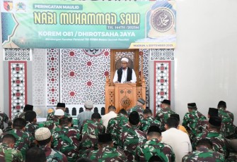 Lewat Maulid Nabi Muhammad SAW, Korem 081/DSJ Perkuat Moralitas Prajurit