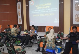 Donor darah di Makodim 0803 Madiun