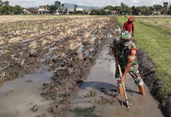 Bantu olah lahan petani wilayah desa binaan 