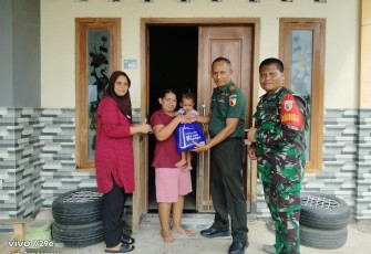 Danramil Geneng Kapten Arm Badrul Alam kunjungi anak stunting di wilayah 