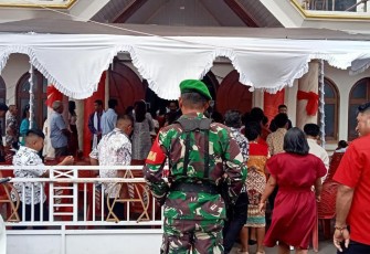 Kodim 1310/Bitung Terjunkan Personel di Setiap Gereja