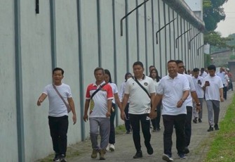 Rutan Kelas I Medan Saat Melaksanakan Kegiatan Jalan Santai.