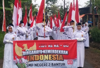 Karnaval HUT ke-80 RI di Desa Wonokerto, Kecamatan Bantur, Kabupaten Malang, Rabu (27/8/2025). 